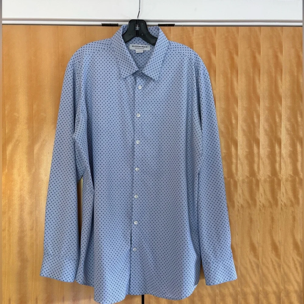 Mizzen + Main Men’s Leeward Dress Shirt, XL Trim, Good Condition - Picture 1 of 3